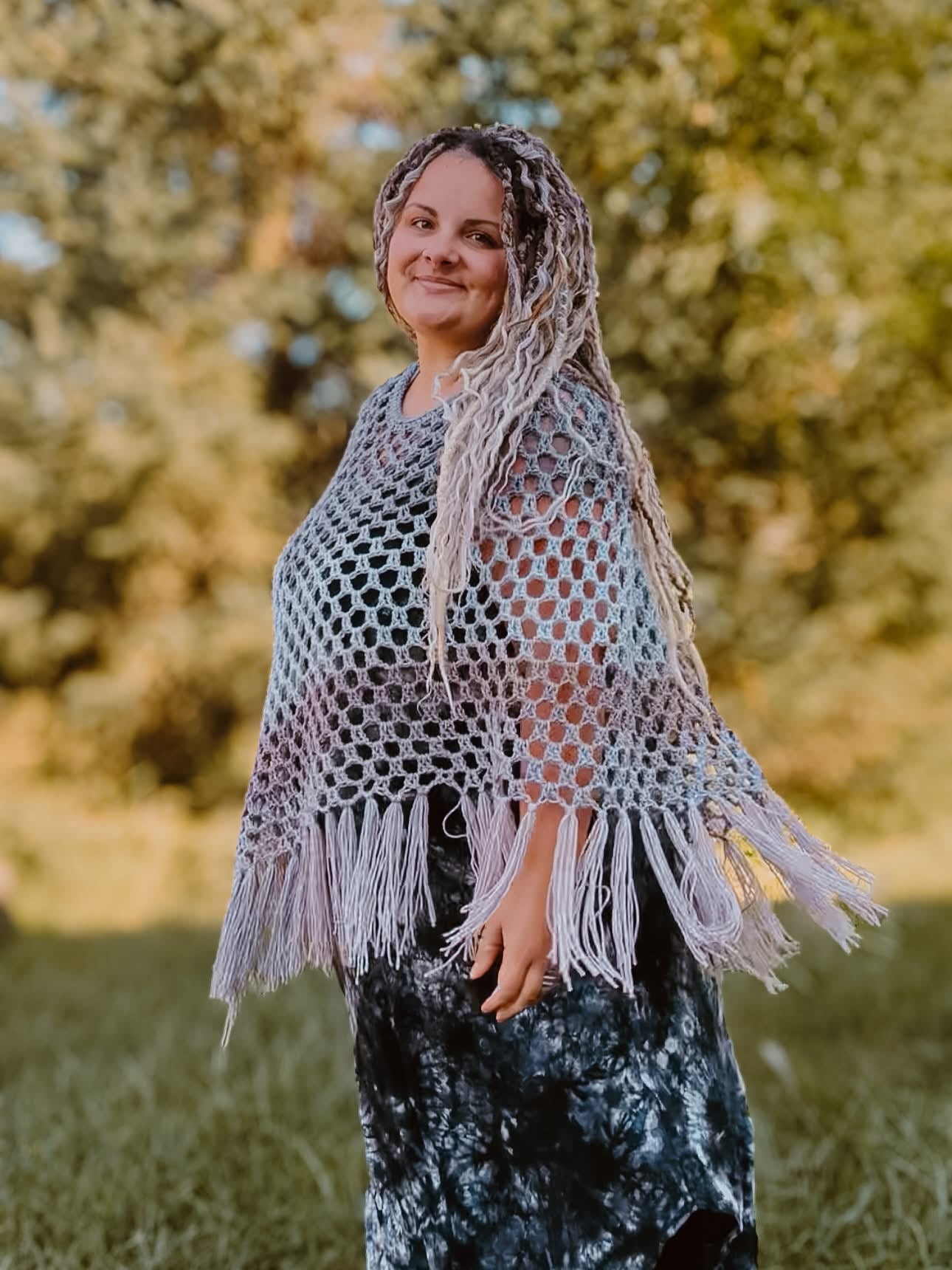 Ombré Summer Mesh Poncho M-XL